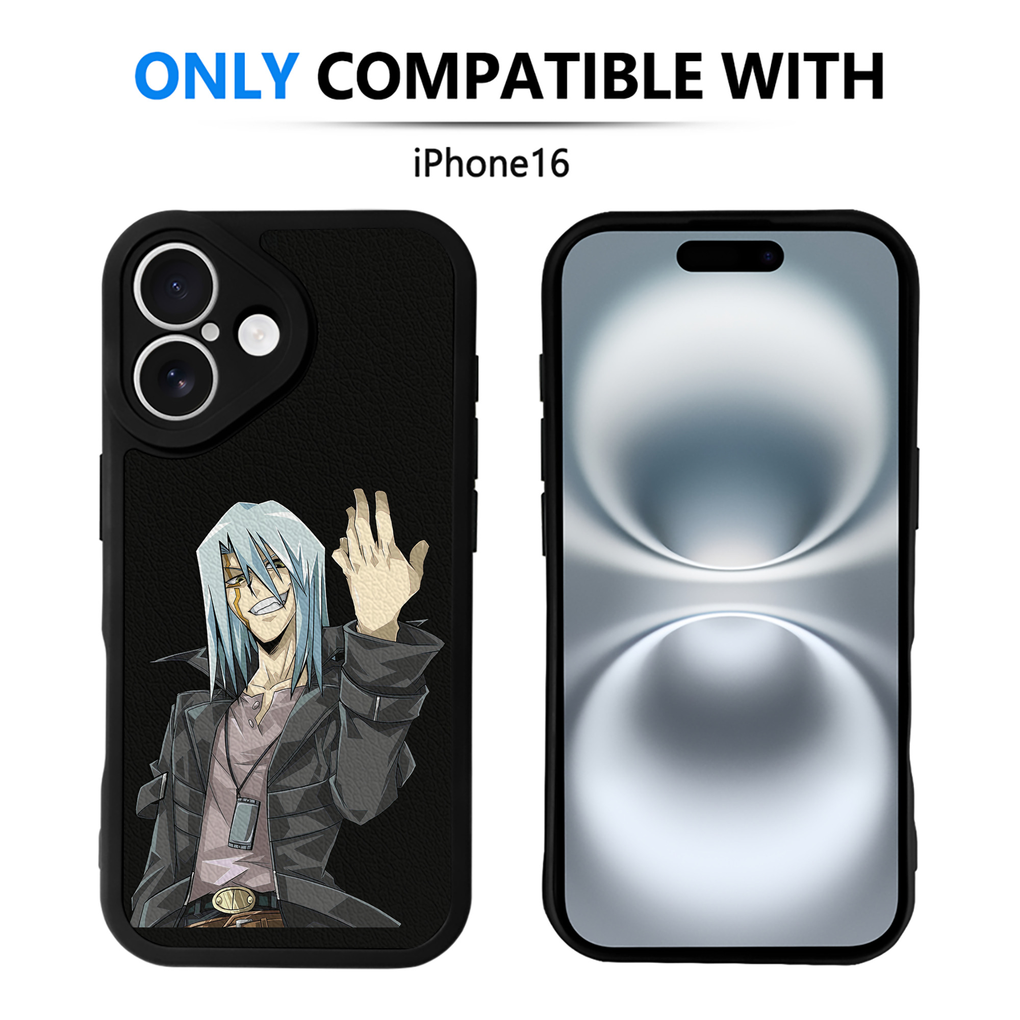 （画像用） 遊☆戯☆王 Yu-Gi-Oh! 【iPhone 16シリーズ対応】シリコンスマホケース（レザー調） 材質：シリコン